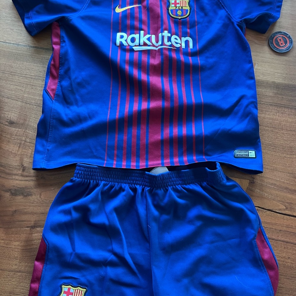 Nike Kids Blue Soccer Jersey Set FC Barcelona FCB
